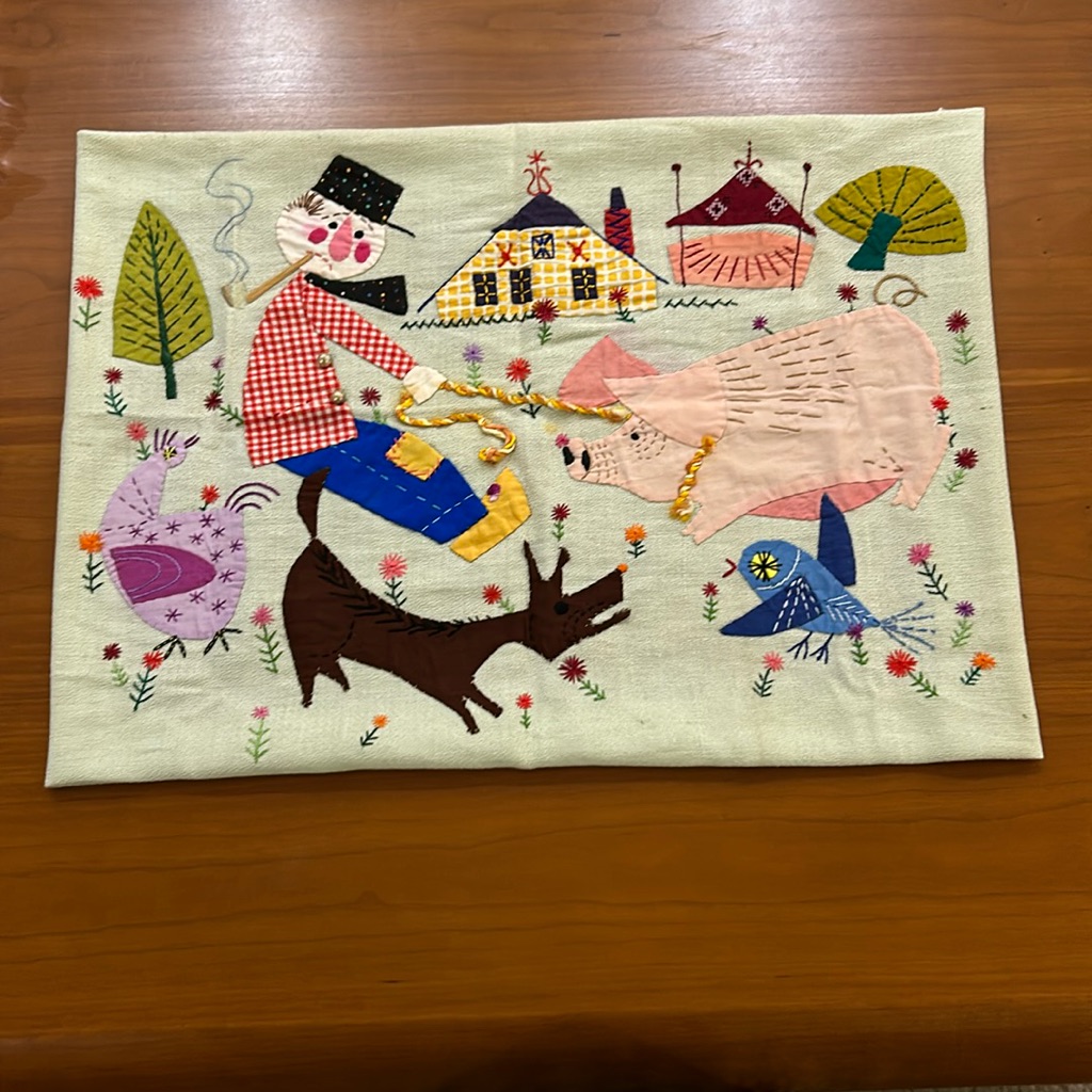 Hand Embroidered Wall Hanging For Kids Room. Kids Would Love This Adorable Art .
